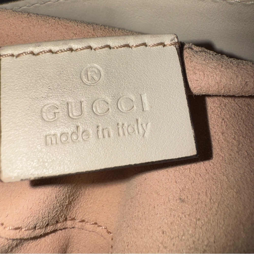 Small Gucci Supreme Monogram Padlock White Trim Canvas Chain-Handle Tote - Picture 8 of 9